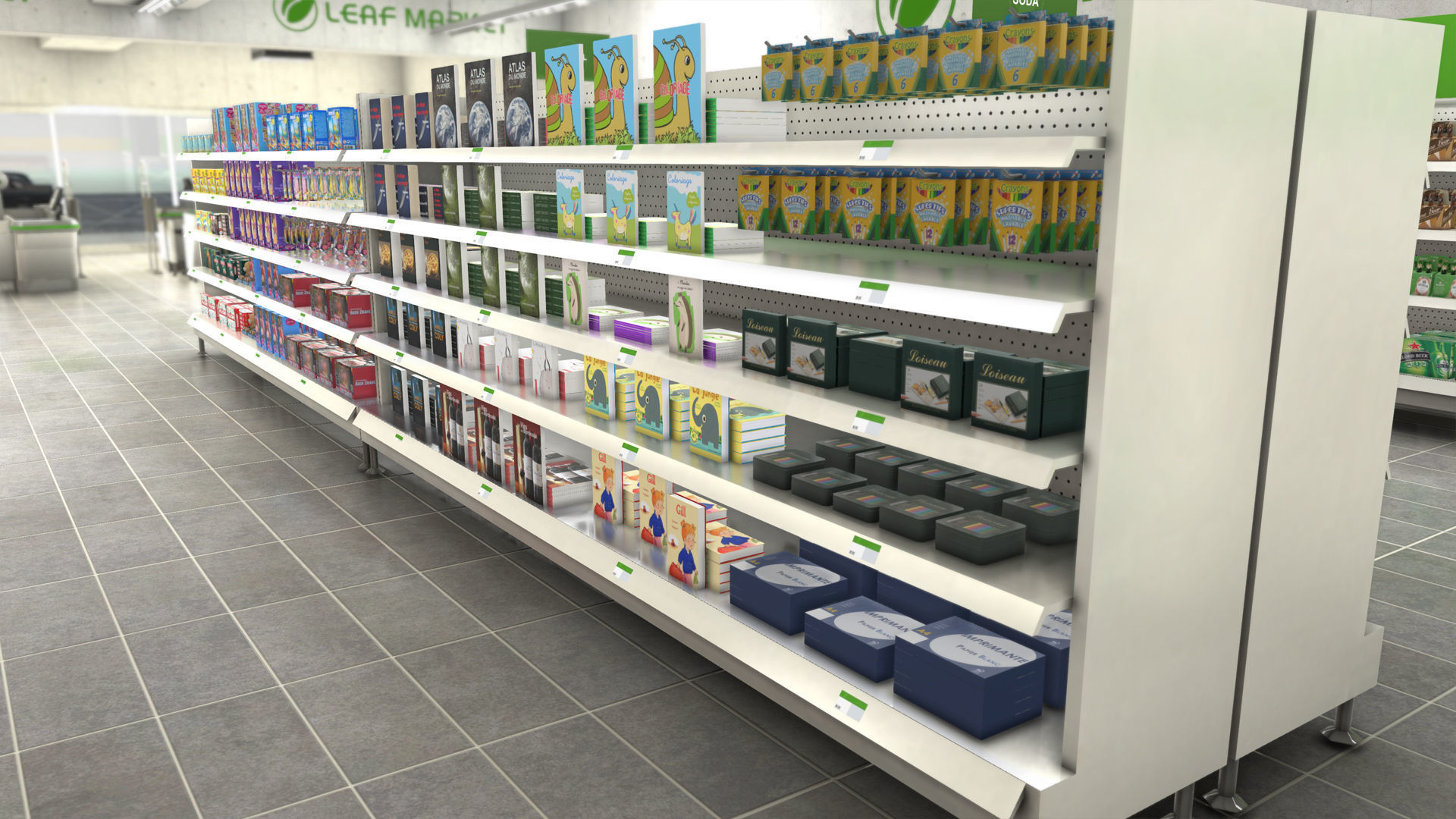 Complet Supermarket with LOD Low-poly 3D model_33
