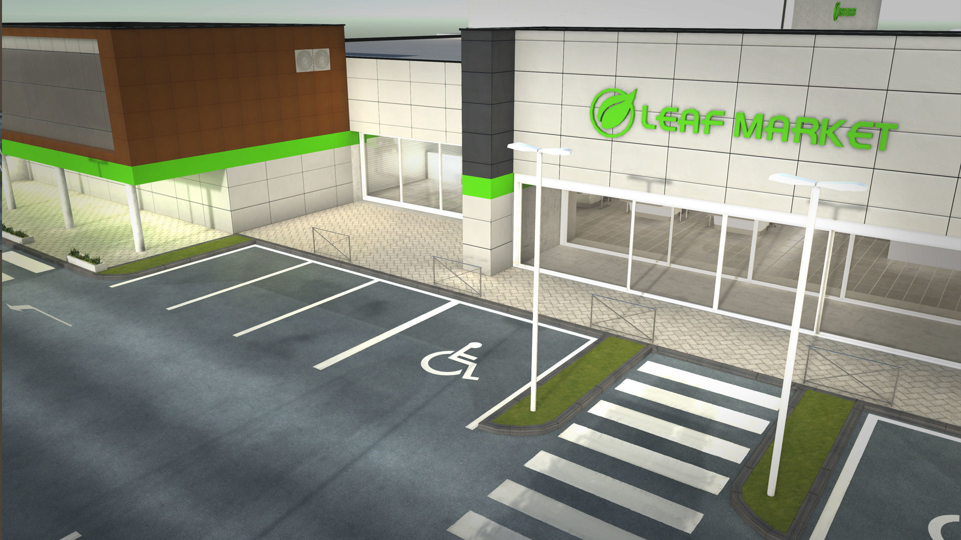 Complet Supermarket with LOD Low-poly 3D model_9