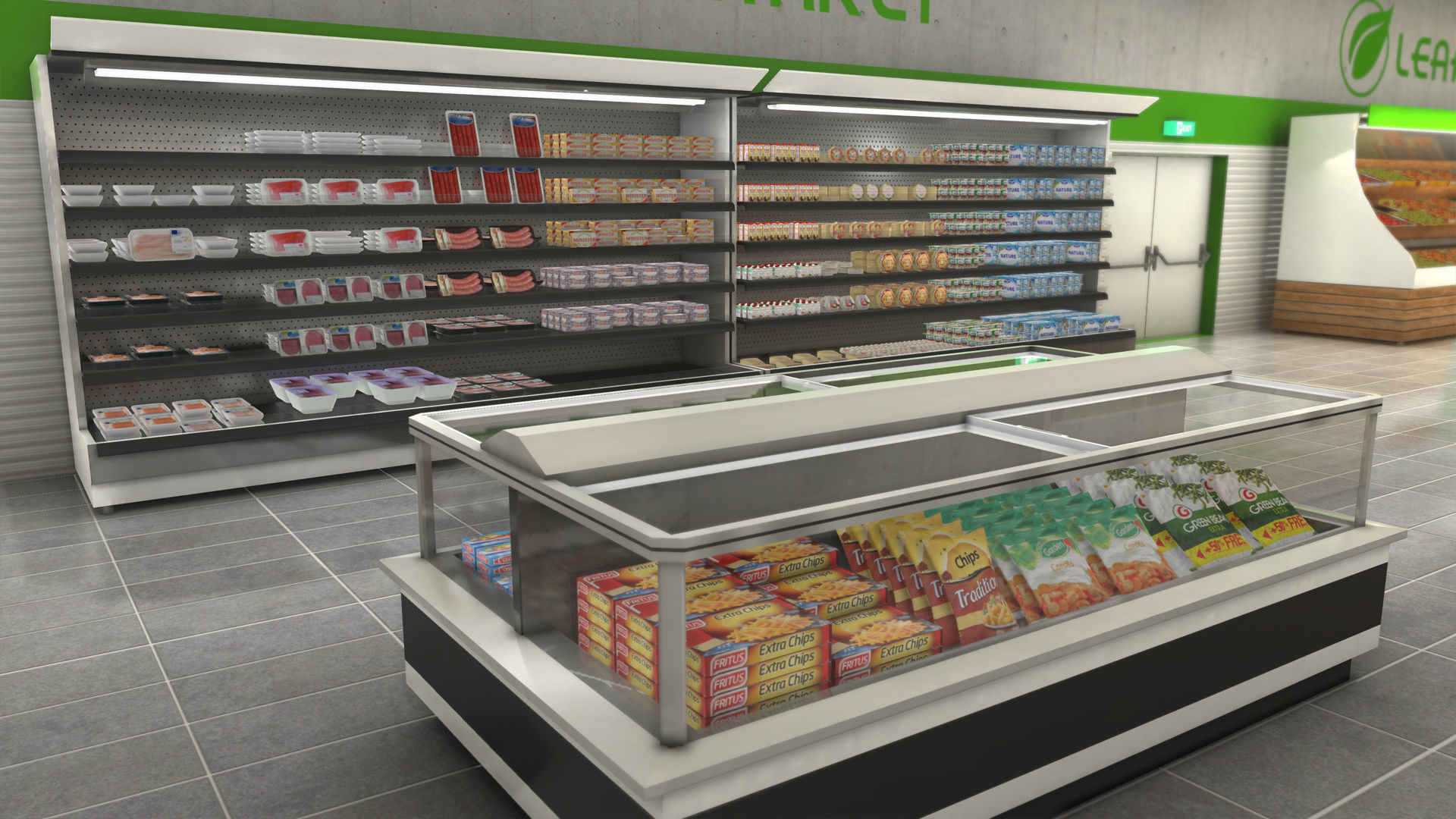 Complet Supermarket with LOD Low-poly 3D model_23