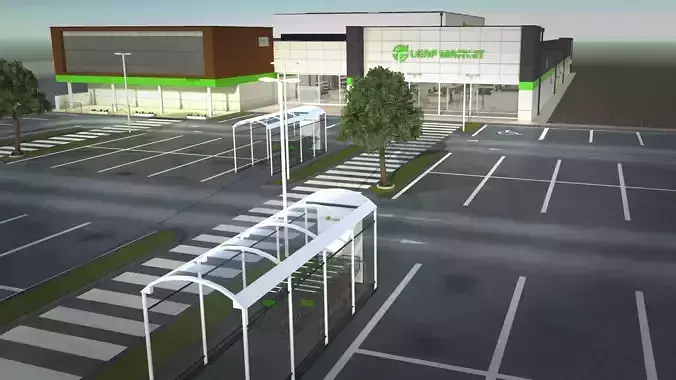 Complet Supermarket with LOD Low-poly 3D model