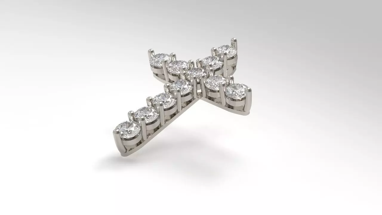 Luxury Diamonds Cross multiple sizes Pack 3D print model_0