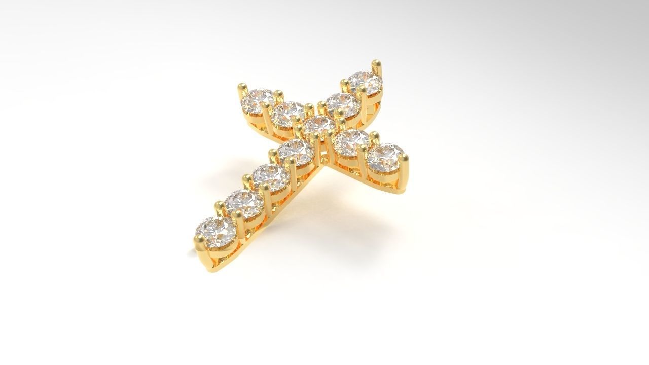 Luxury Diamonds Cross multiple sizes Pack 3D print model_2