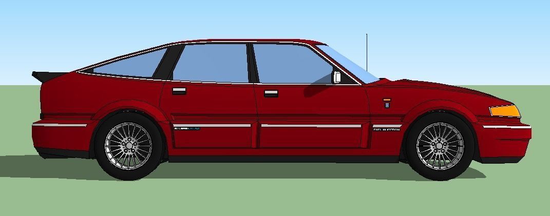 Low poly 80s-90s Fastback sedan Free 3D model_2