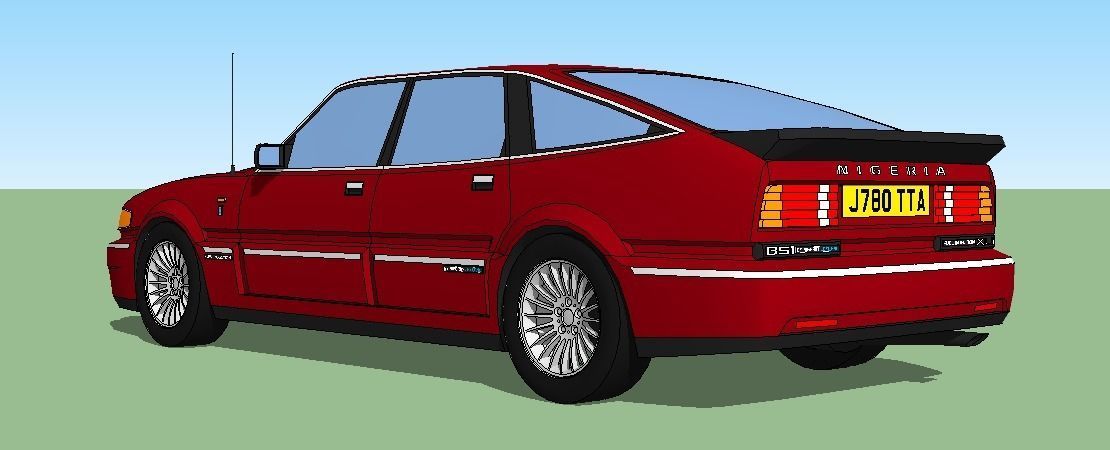 Low poly 80s-90s Fastback sedan Free 3D model_1