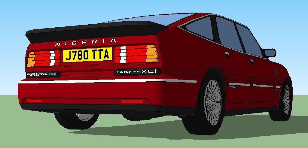 Low poly 80s-90s Fastback sedan Free 3D model_3