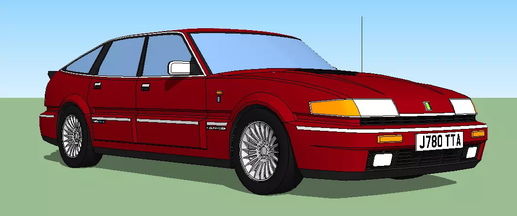 Low poly 80s-90s Fastback sedan Free 3D model_0