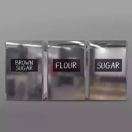 Square Jars Low-poly 3D model