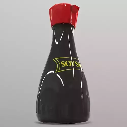 Soy Sauce Bottle Low-poly 3D model