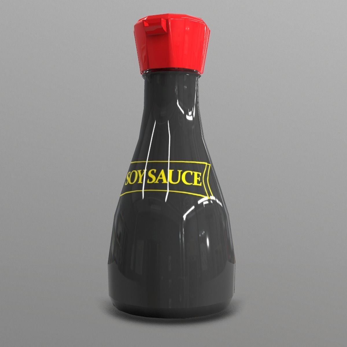 Soy Sauce Bottle Low-poly 3D model_2