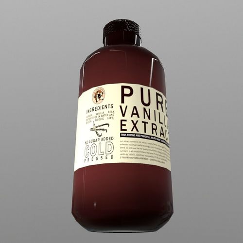 Vanilla Extract Bottle Low-poly 3D model