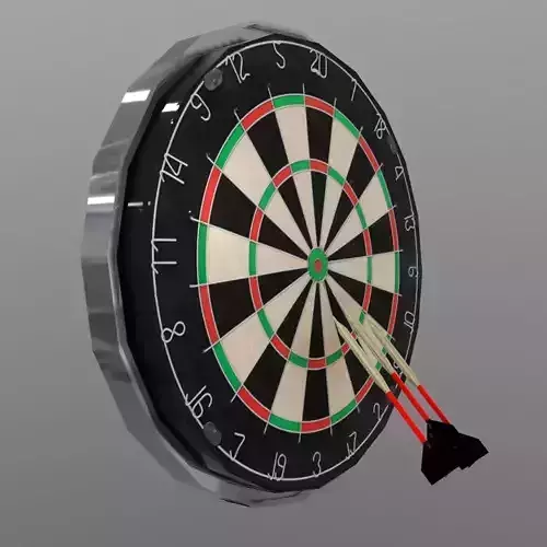 Dart Set board with in it Low-poly 3D model
