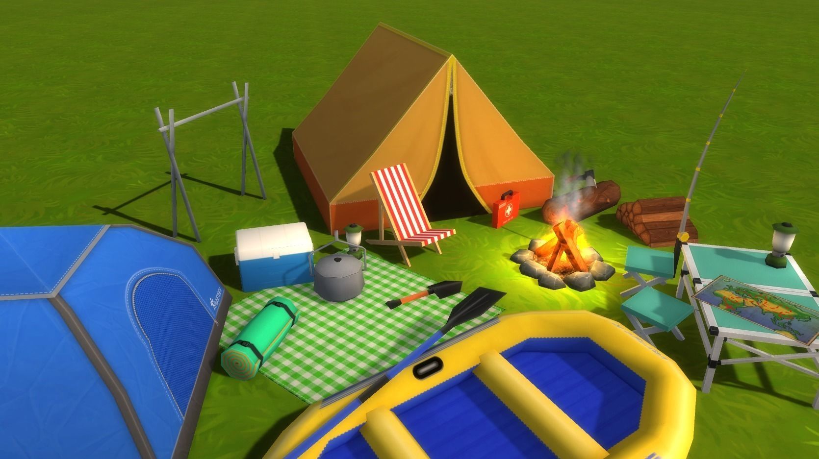 Cartoon Camping Props Low-poly 3D model_3