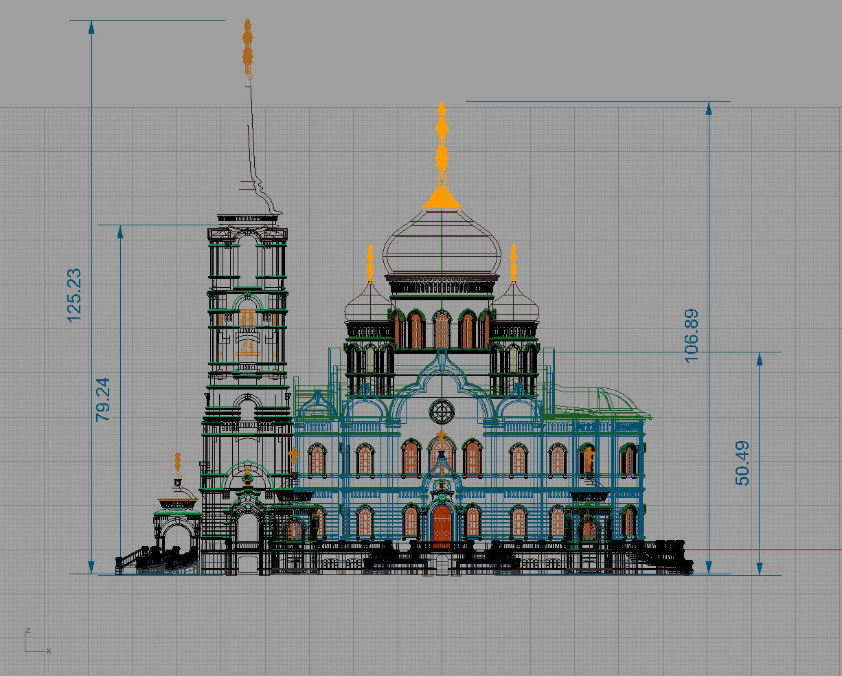 Annunciation Cathedral  Voronezh 3D print model_12