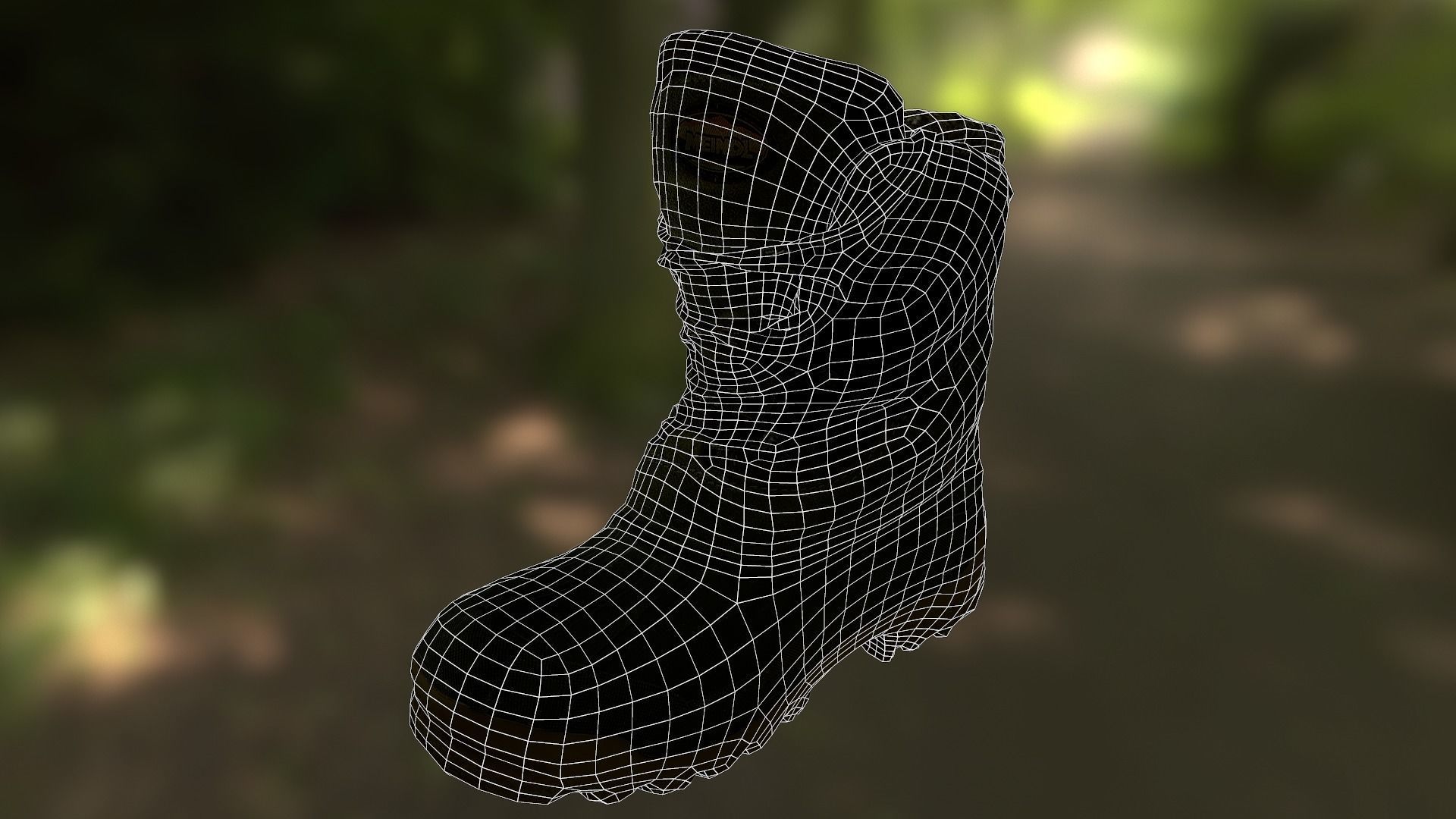 Boot 3D model low poly - footwear Low-poly 3D model_10