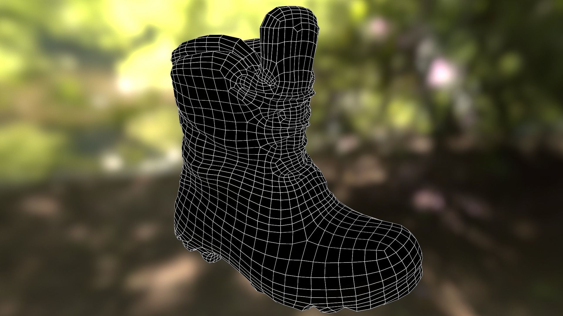 Boot 3D model low poly - footwear Low-poly 3D model_11