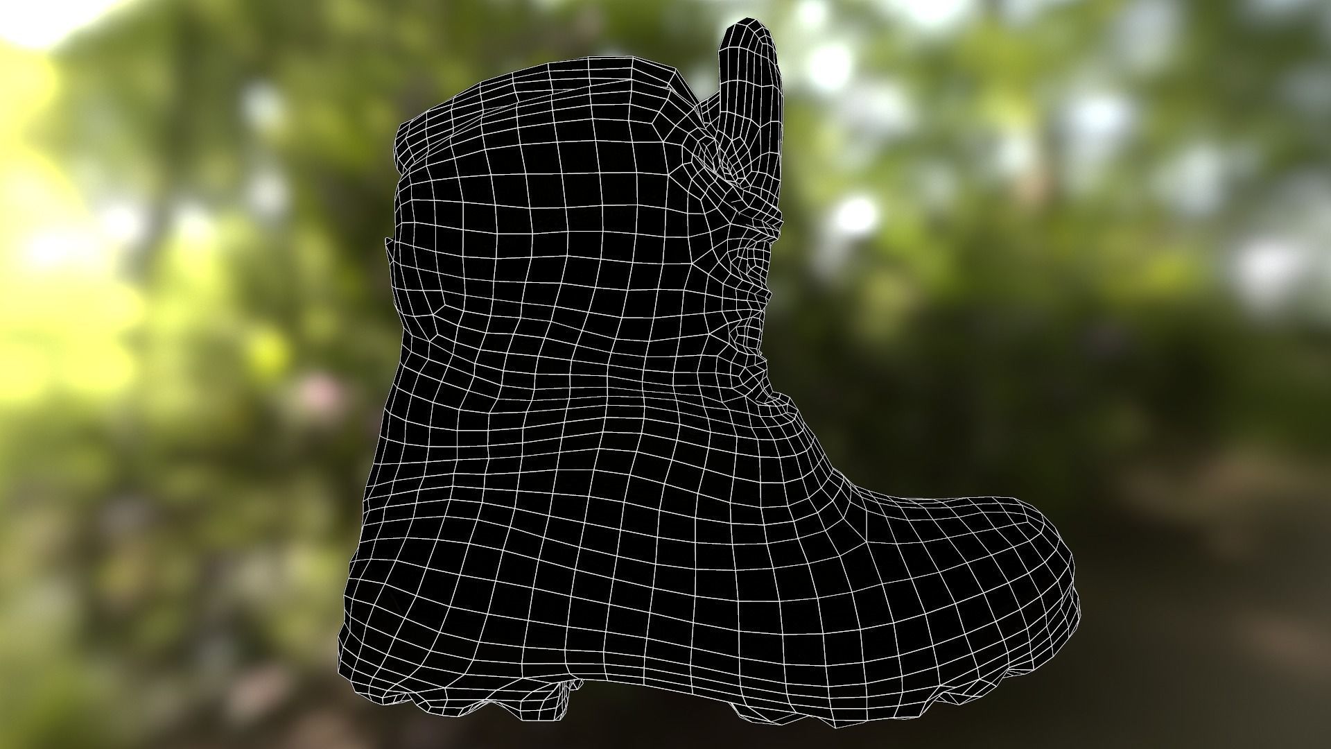 Boot 3D model low poly - footwear Low-poly 3D model_15