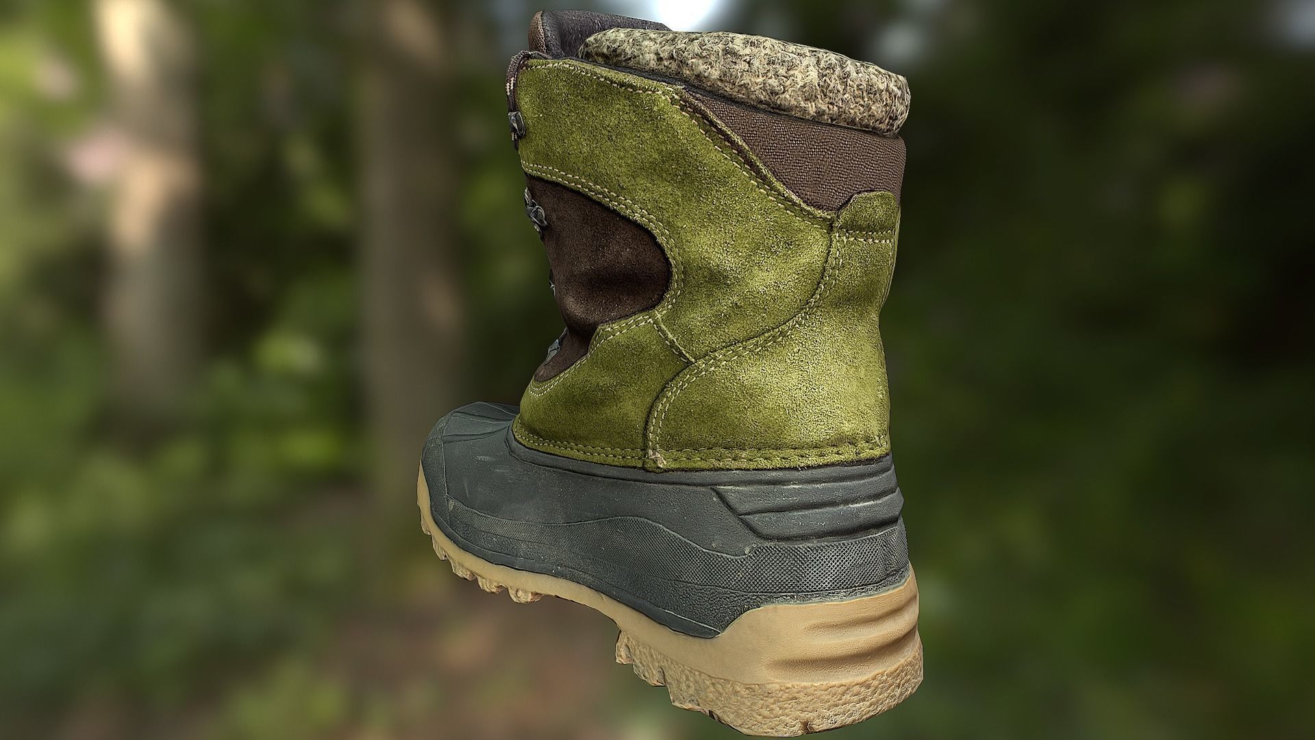 Boot 3D model low poly - footwear Low-poly 3D model_3