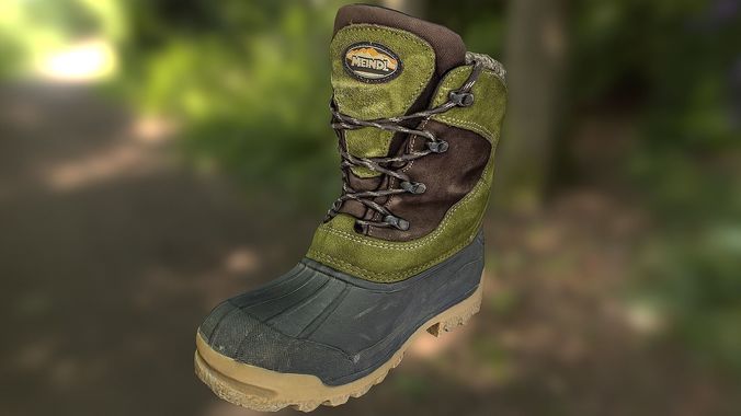 Boot 3D model low poly - footwear Low-poly 3D model
