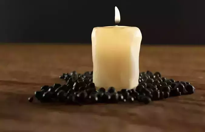 Candle and Rocks