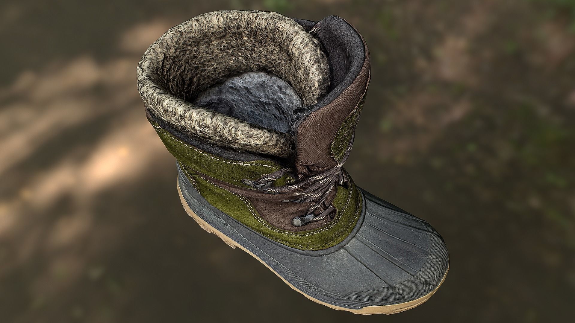 Boot shoe 3D model low poly footwear Low-poly 3D model_9