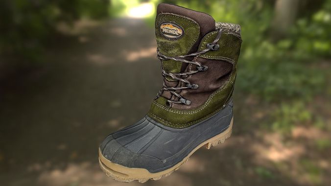 Boot shoe 3D model low poly footwear Low-poly 3D model