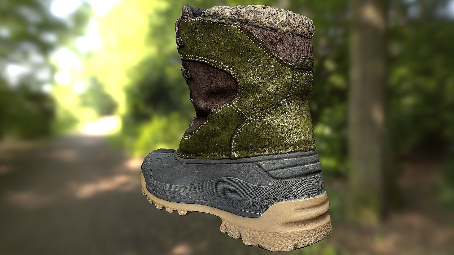 Boot shoe 3D model low poly footwear Low-poly 3D model_3