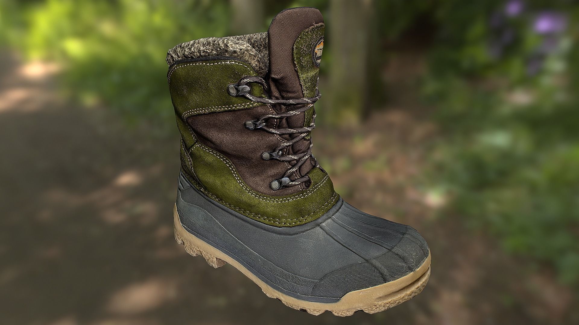 Boot shoe 3D model low poly footwear Low-poly 3D model_1