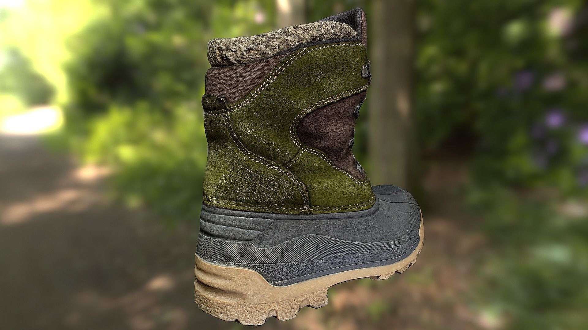 Boot shoe 3D model low poly footwear Low-poly 3D model_2