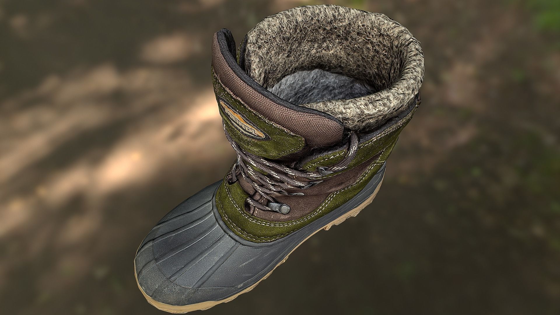 Boot shoe 3D model low poly footwear Low-poly 3D model_8