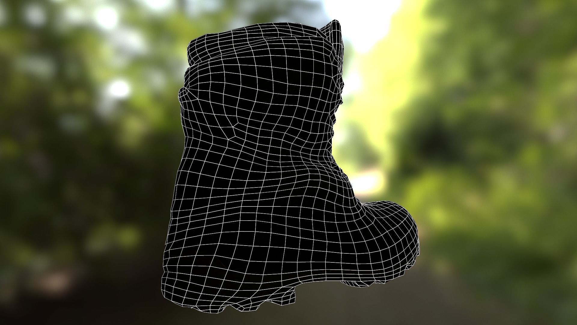 Boot shoe 3D model low poly footwear Low-poly 3D model_12