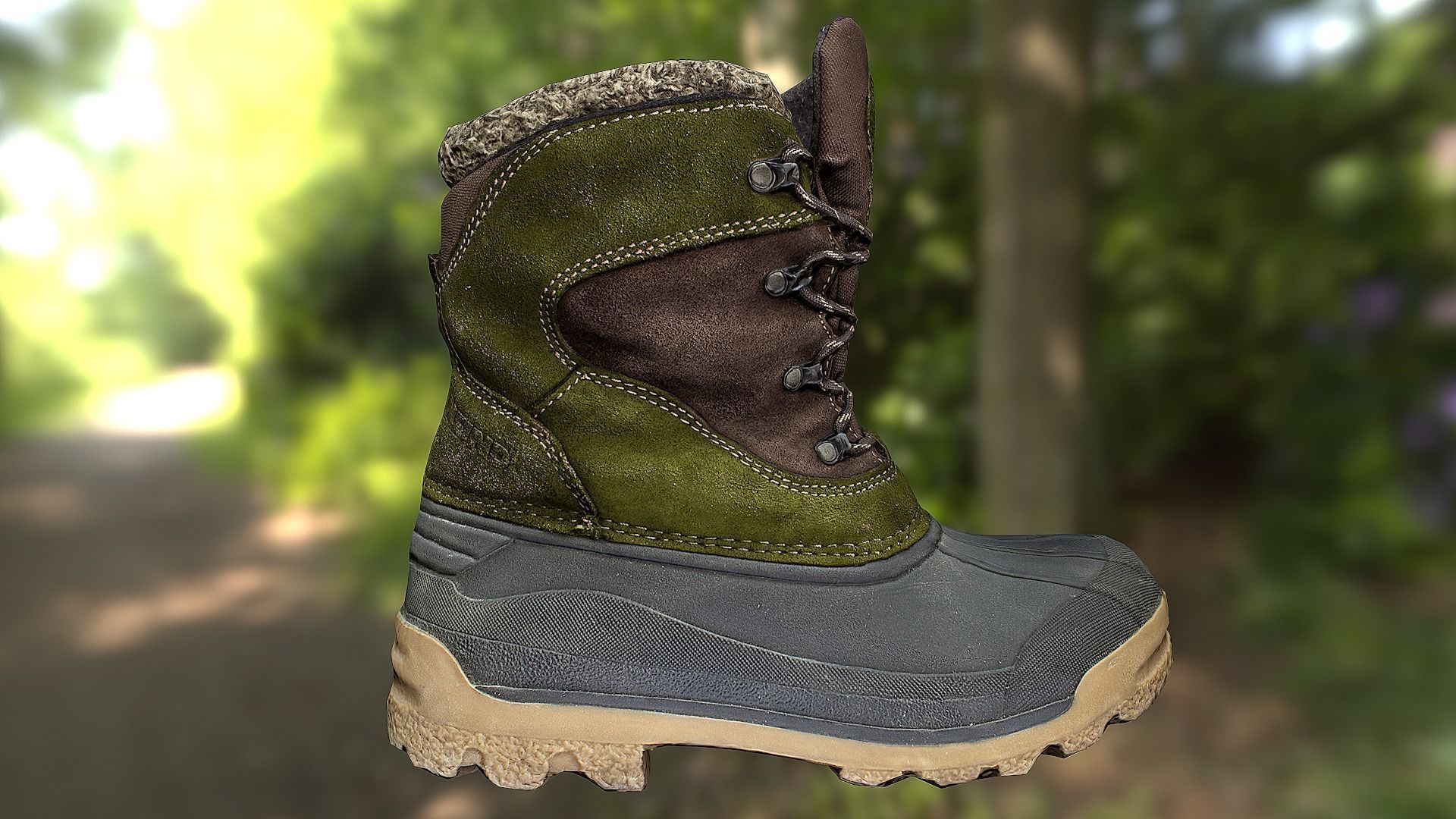 Boot shoe 3D model low poly footwear Low-poly 3D model_4