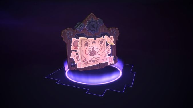 Stylized Treasure Map PBR Low-poly 3D model