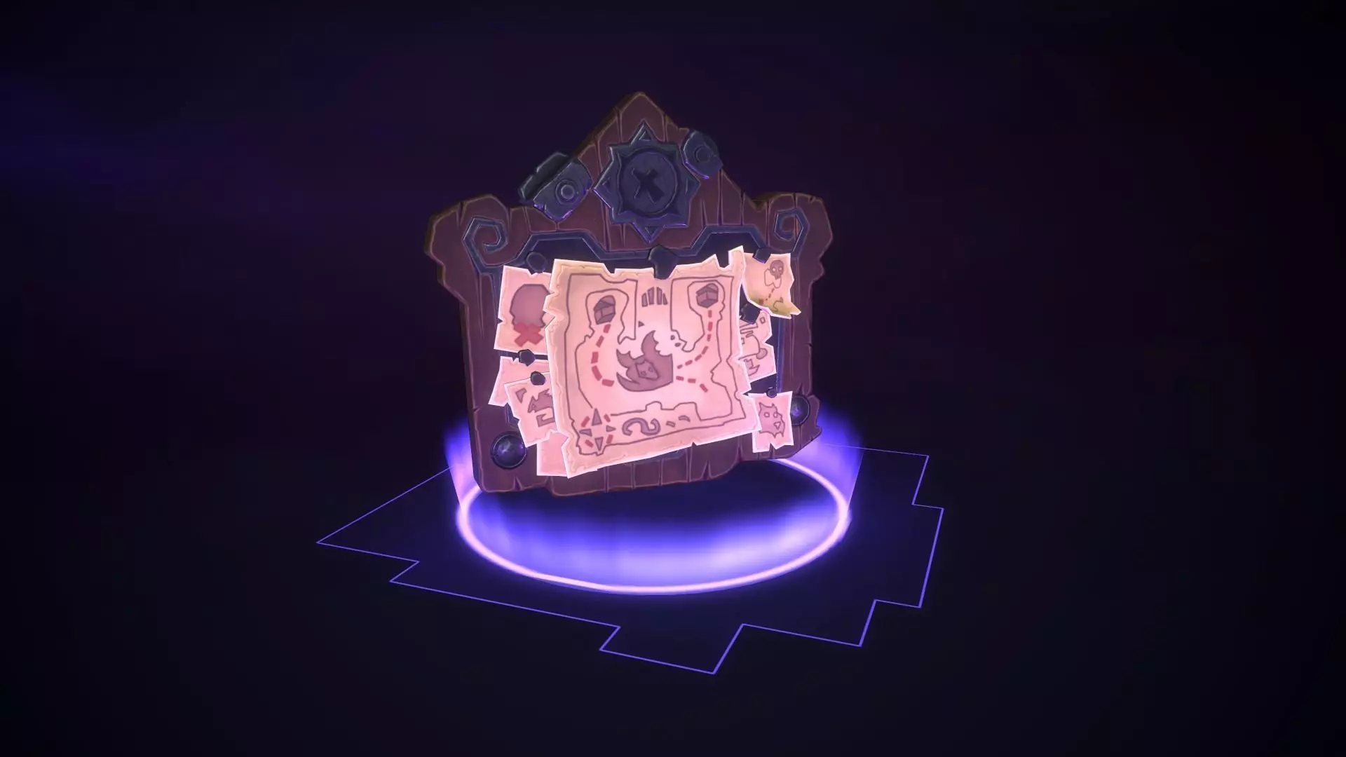Stylized Treasure Map PBR Low-poly 3D model_0