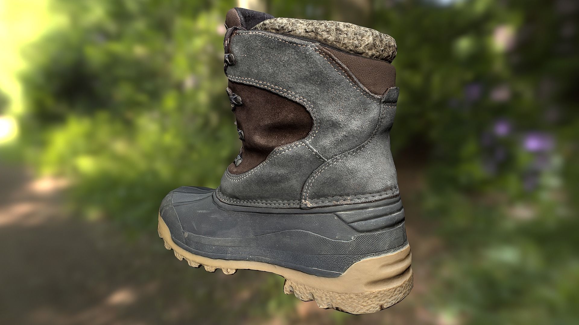 Boot 3D model low poly footwear Low-poly 3D model_3