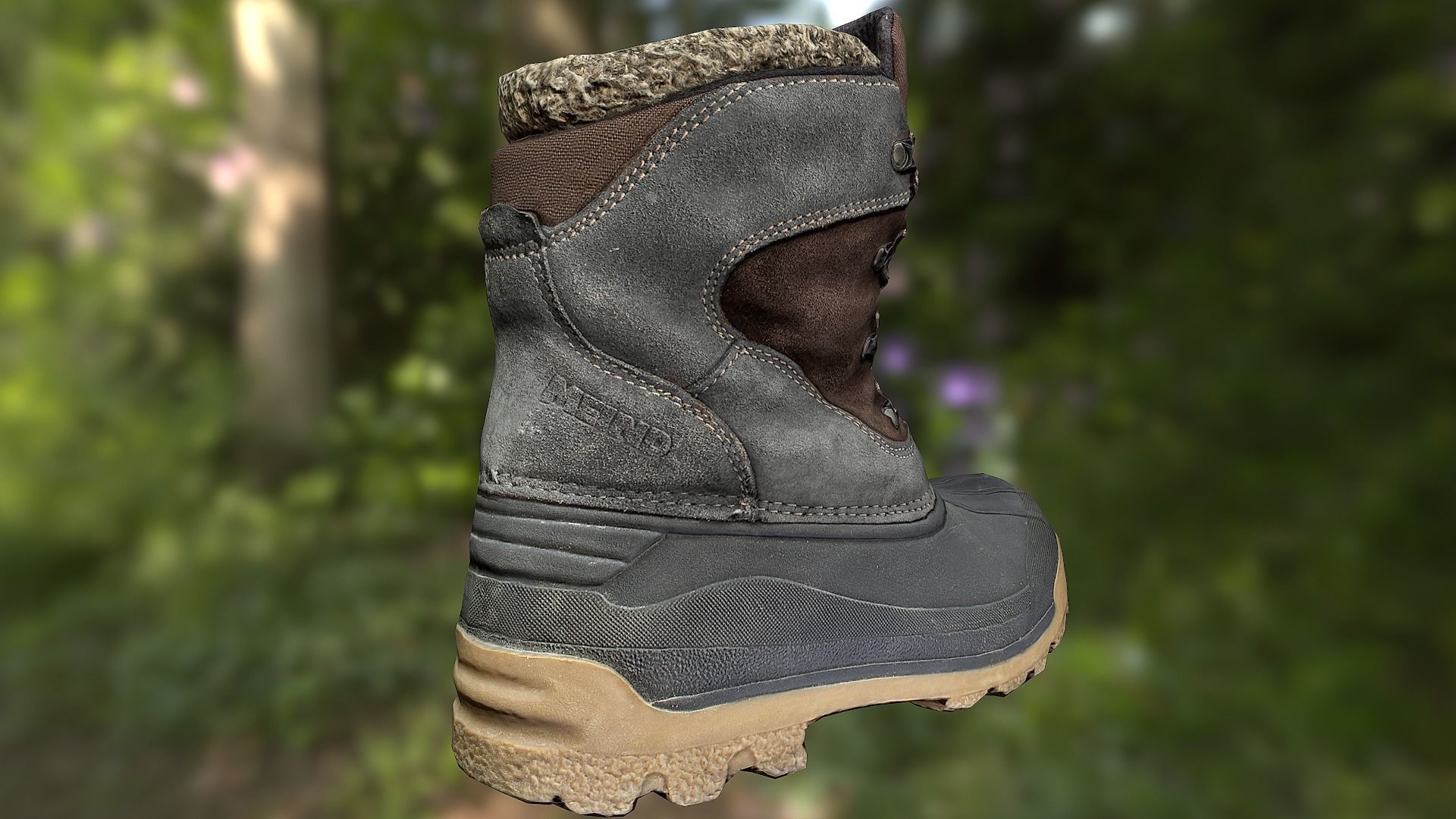 Boot 3D model low poly footwear Low-poly 3D model_2