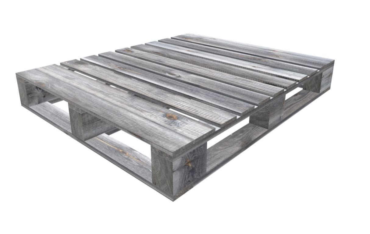 Low-Poly Weathered Wood Pallet Low-poly 3D model_3