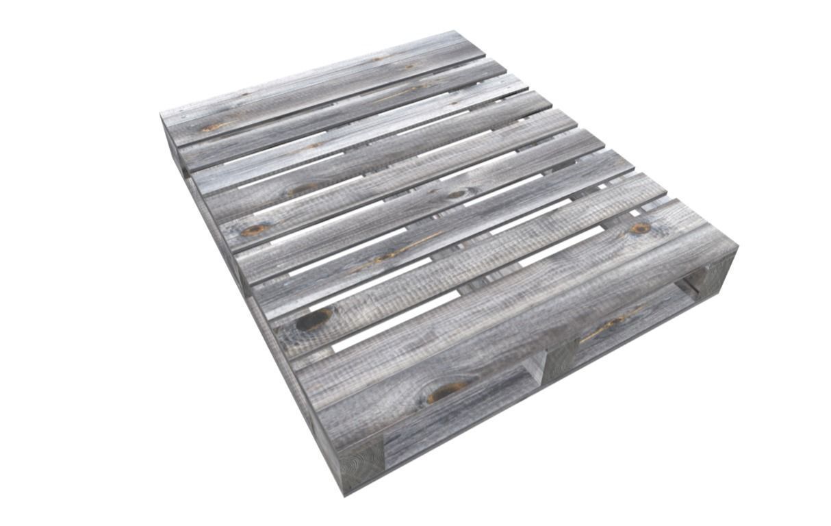 Low-Poly Weathered Wood Pallet Low-poly 3D model_6