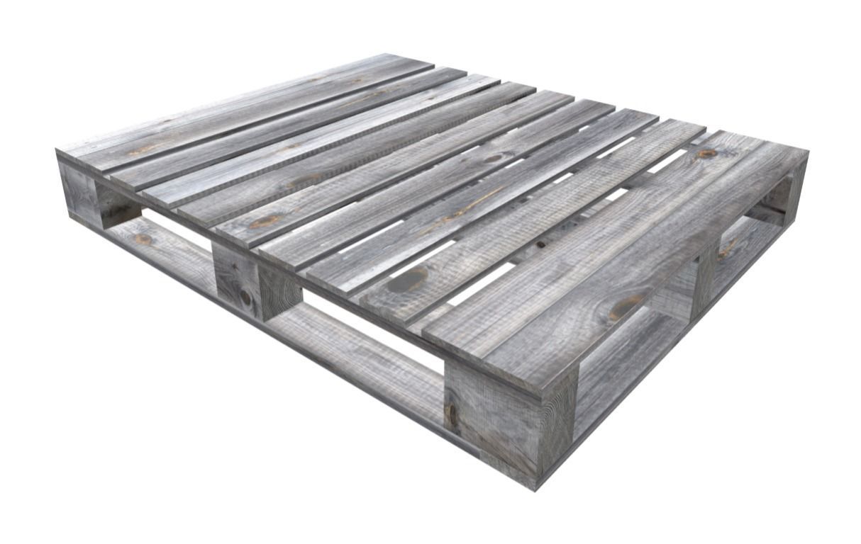 Low-Poly Weathered Wood Pallet Low-poly 3D model_1