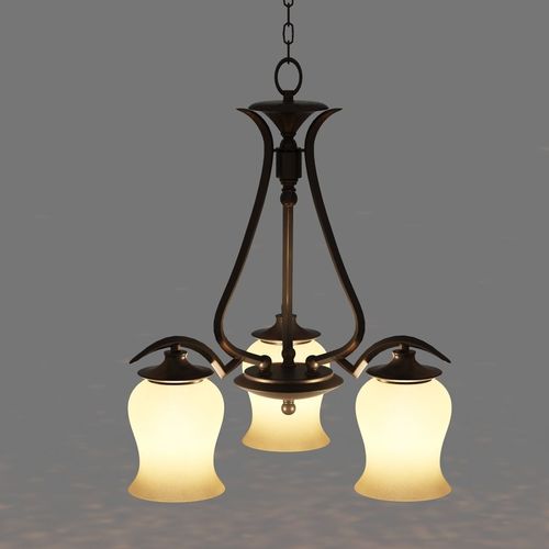 Light Bronze Chandelier 3D model