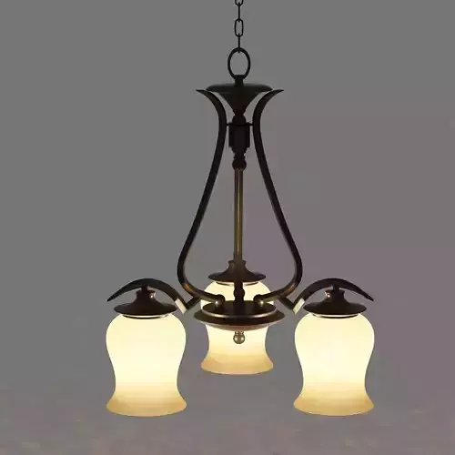 Light Bronze Chandelier 3D model