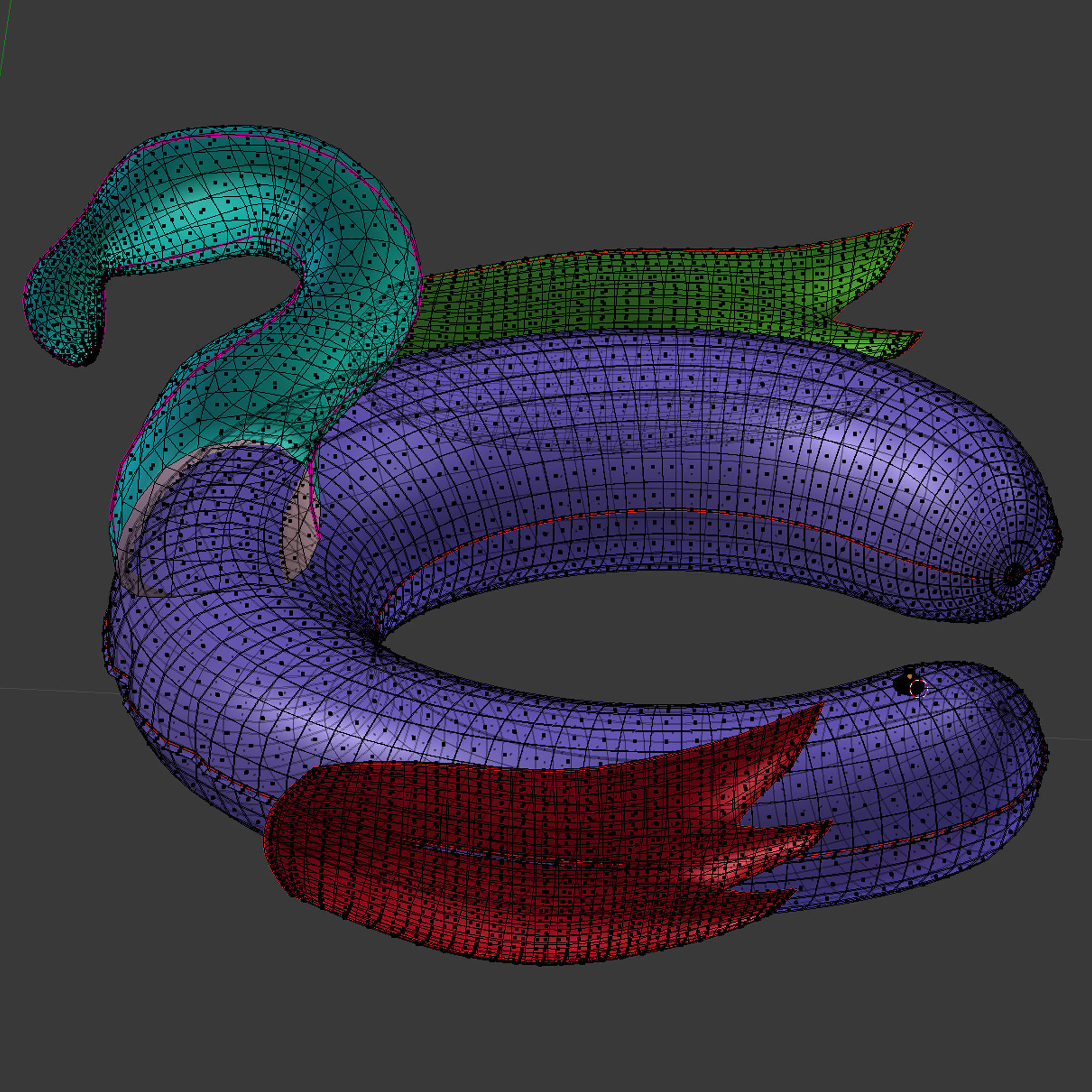 Duck Swim Floaty Toy 3D model_2