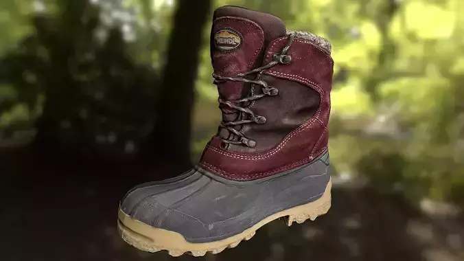 Boot 3D model low poly footwear