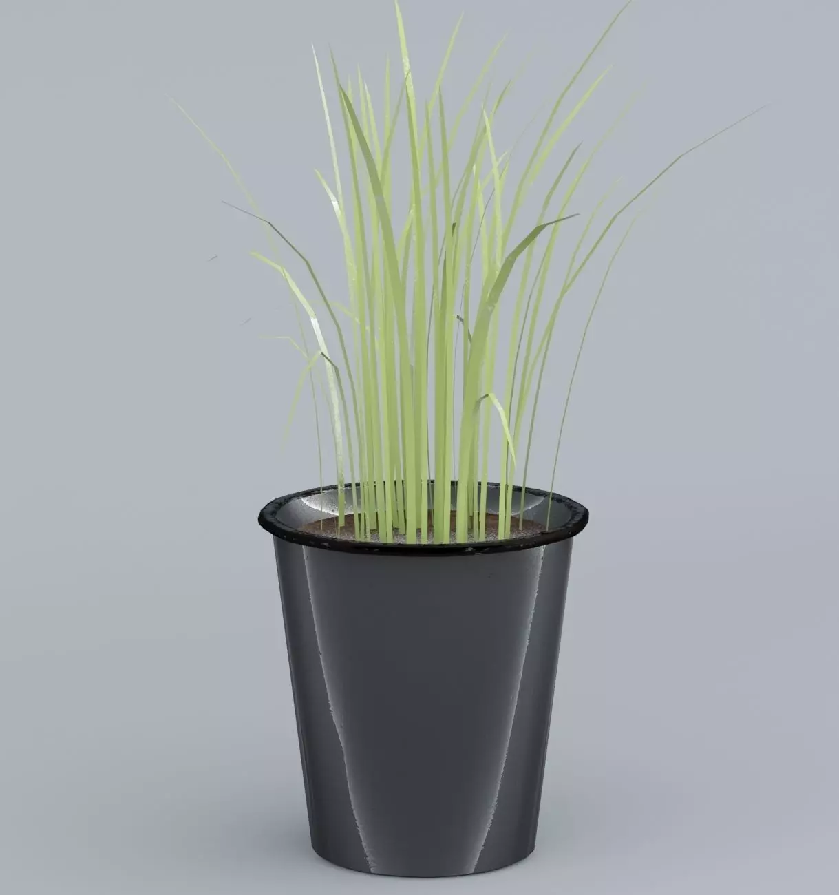 Plant Low Poly grass in pot Free low-poly 3D model_0