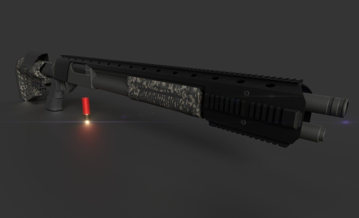 Remington 870 Tactical  Low-poly 3D model_5