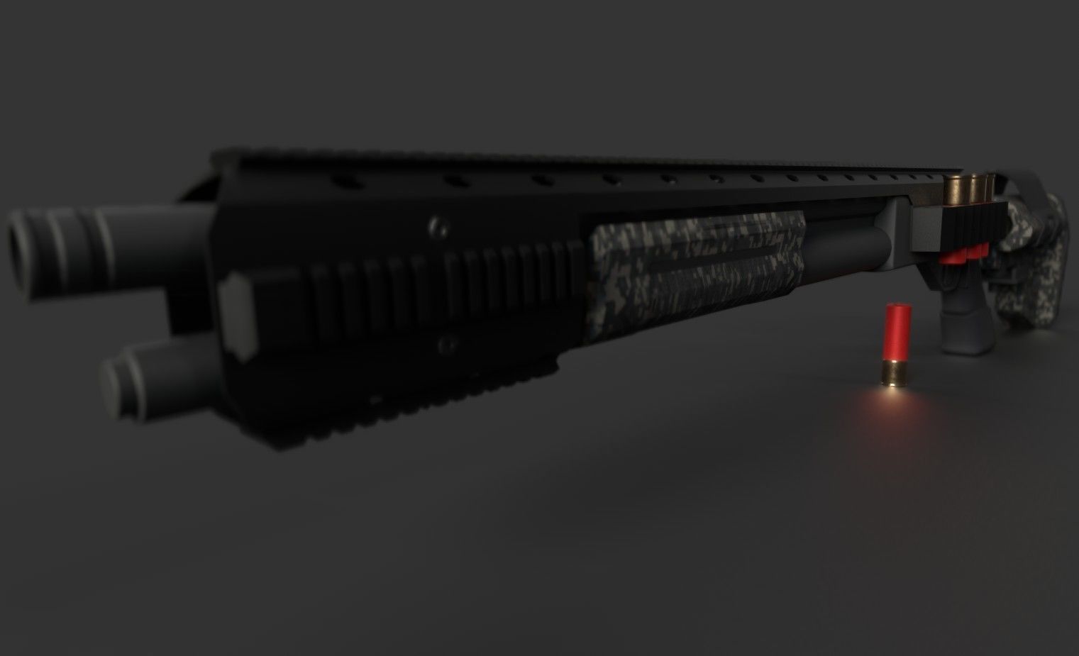 Remington 870 Tactical  Low-poly 3D model_10