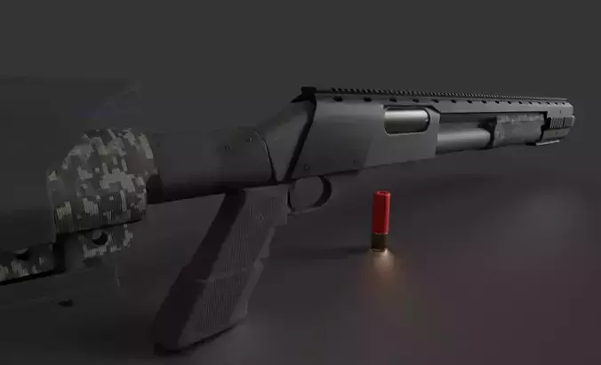 Remington 870 Tactical  Low-poly 3D model