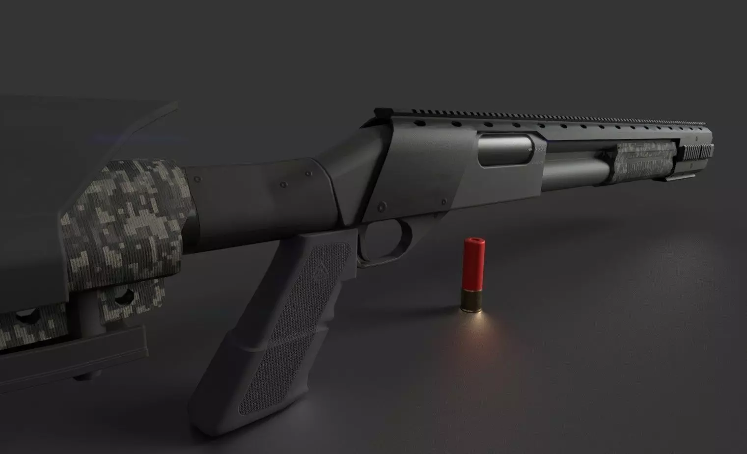 Remington 870 Tactical  Low-poly 3D model_0