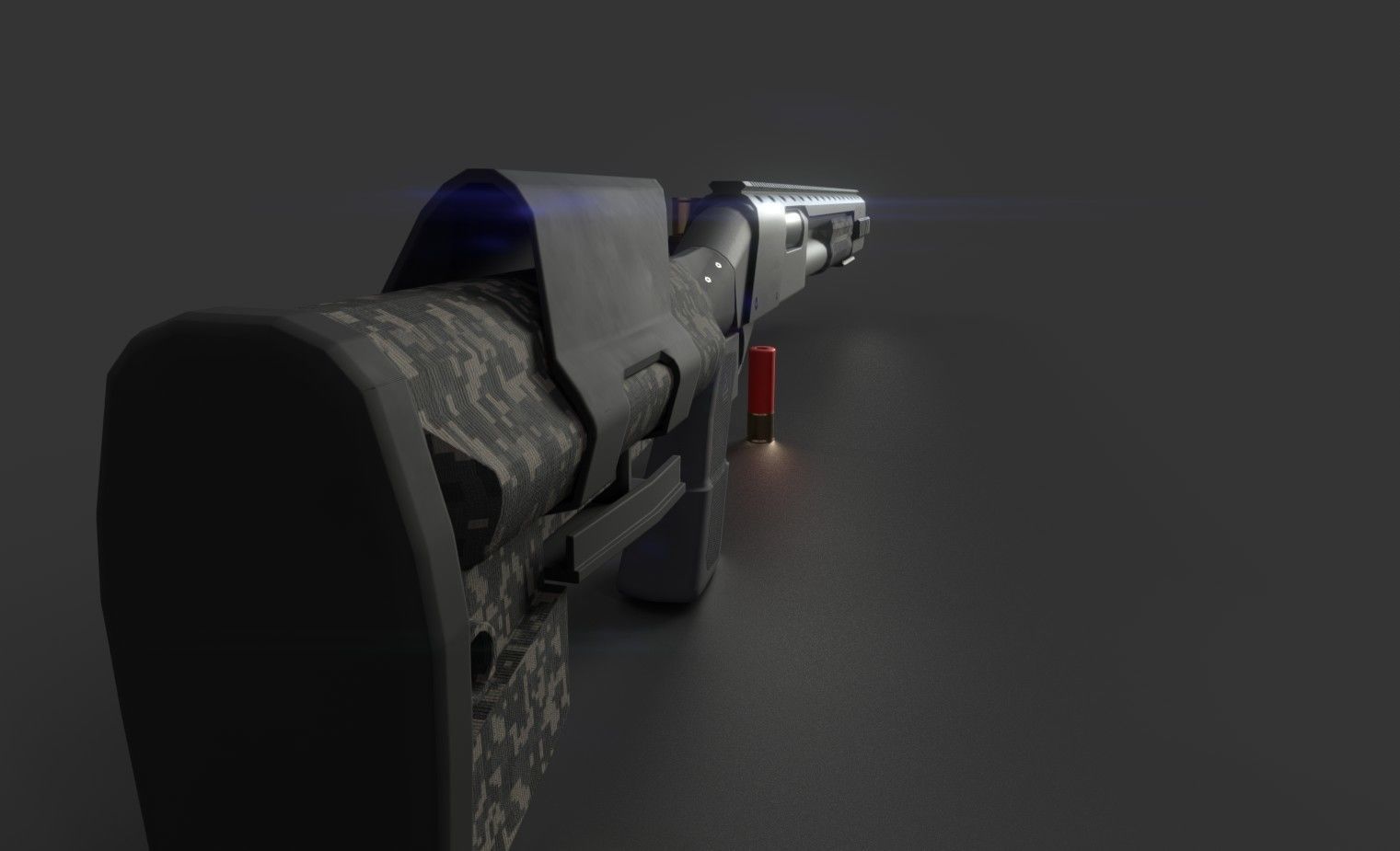 Remington 870 Tactical  Low-poly 3D model_3