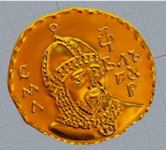 Ancient Bulgarian Coin King Samuil 3D print model_1