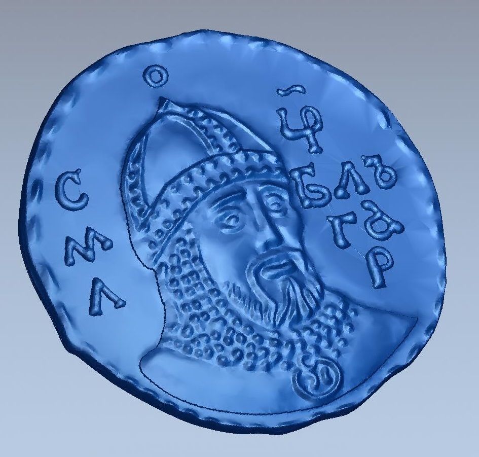 Ancient Bulgarian Coin King Samuil 3D print model_3
